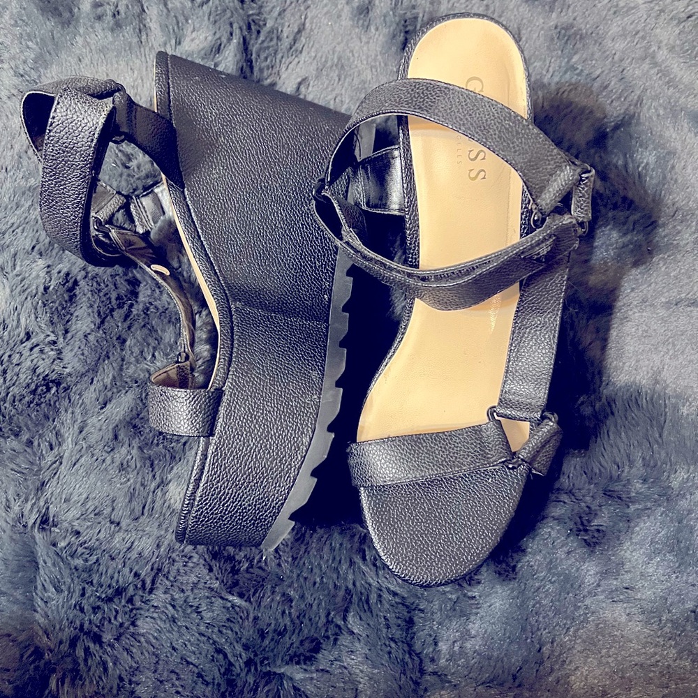 Guess Velcro strap wedges.